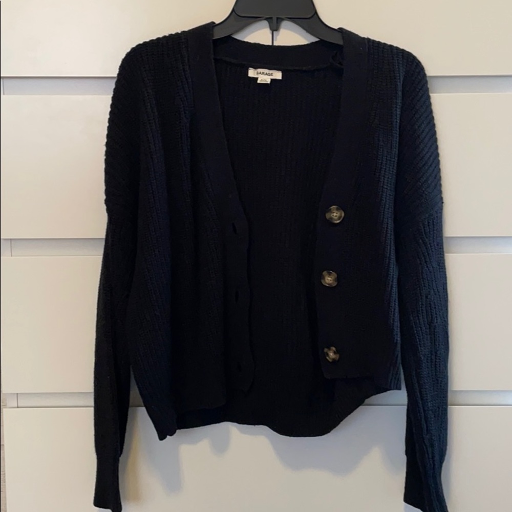 Garage Cropped Cardigan Sweater